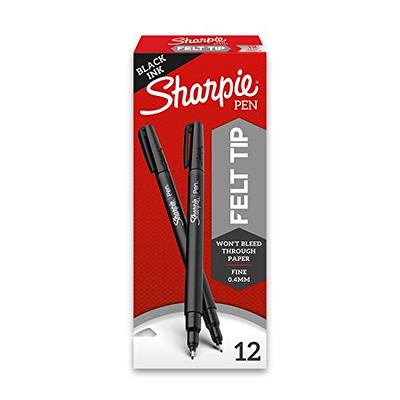 SHARPIE Felt Tip Pens, Fine Point (0.4mm), Black, 12 Count - Yahoo