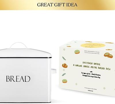 Meraki Home Bread Storage Container with 2 Lids, Cotton Bread Bag–Farmhouse  Bread Boxes for Kitchen Counter Airtight – Metal Box for Homemade Storage  (Glossy White) - Yahoo Shopping