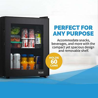 60 Can Beverage Refrigerator Cooler - Mini Fridge with Reversible