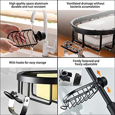 Kitchen Sink Drain Rack Aluminum Faucet Holder Kitchen Sponge Soap  Organizer Drainer Shelf Hanging Basket Bathroom Accessories