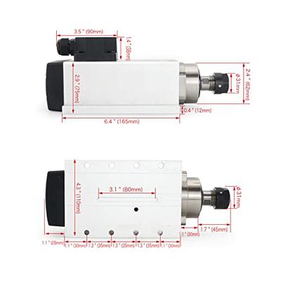 CNC Spindle CNC Motor 110V 1.5KW Air Cooled Spindle Motor 65mm 4 Bearings  24000RPM 400HZ for CNC Router Machine