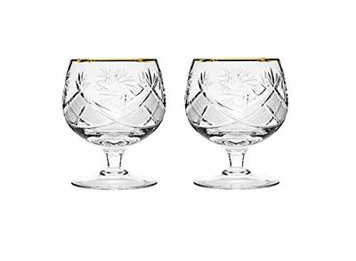 Set of 2 Hand Made Vintage Crystal Glasses, Brandy & Cognac