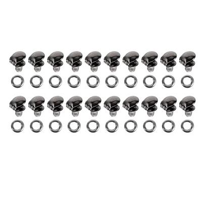uxcell Shoe Lace Hooks-19x10x7mm Alloy Boot Buckle Fitting with Rivets for  Climbing Hiking Camping Shoes, Dark Grey 20 Sets