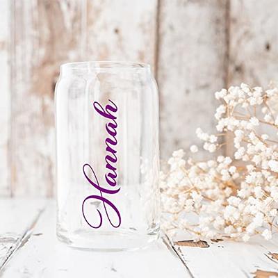 Personalized Glass Can with Name, 16 oz Glass Tumbler with Bamboo Lid and  Straw, Minimalist Design, Birthday Girl Cups - Yahoo Shopping