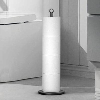 niffgaff Black Toilet Paper Roll Holder, Freestanding Toilet Roll Holder, Stainless Steel Paper Storage Holds 5 Rolls, Modern Rust Proof Pedestal