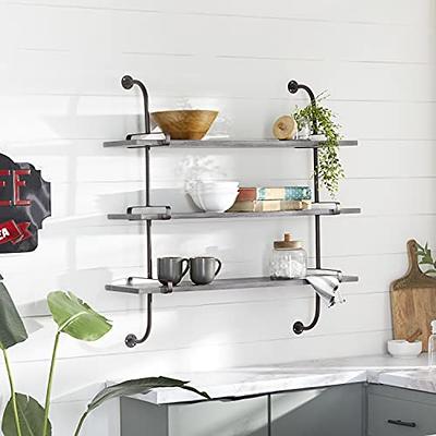 Deco 79 Wood 3 Shelves Wall Shelf, 38 x 10 x 39, Gray - Yahoo Shopping