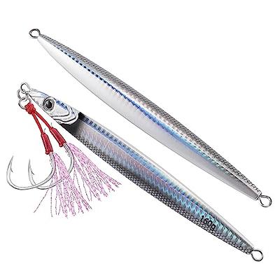 OCEAN CAT 1 PC Slow Fall Pitch Fishing Lures Sinking Lead Metal Flat Jigs  Jigging Baits with Hook for Saltwater Fishing 100G/150G/200G/250G (60g,  Silver) - Yahoo Shopping