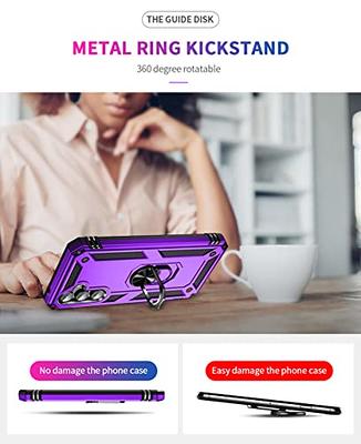  for Samsung A54 5G Case, Galaxy A54 5G Case, with HD Screen  Protector, Military-Grade Metal Ring Grip Holder Kickstand 15ft Drop Tested  Shockproof Cover Case for Samsung Galaxy A54 5G Purple 