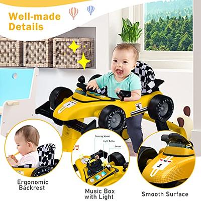4 in 1 Baby Walker, Baby Walkers for Boys and Girls with Removable  Footrest, Feeding Tray & Music Tray, Foldable Activity Walker for Baby Age  7 Months+, Help Baby Walk 