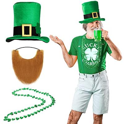 St. Patricks Day Party Top Hat, Shamrock Green Velvet Leprechaun Top Hat