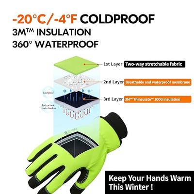 100% Waterproof Gloves for Men and Women, Winter Work Gloves for Cold  Weather, Touchsreen, Thermal Insulated Freezer Gloves