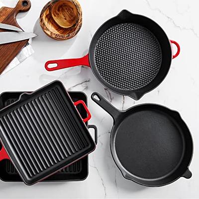 Cast-Iron Square Grill Pan Griddle Skillet Tray Frying Cooking Camping  Cookware