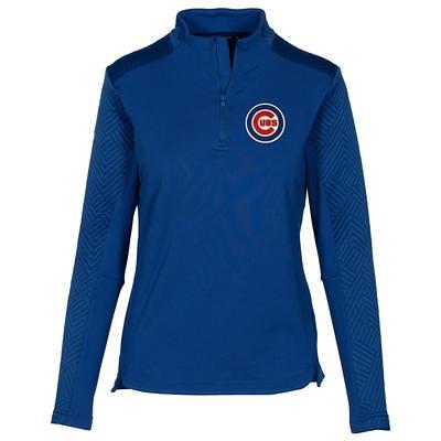 Youth Stitches Royal Chicago Cubs Raglan Quarter-Zip Jacket