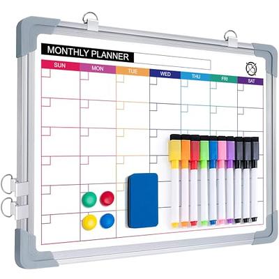 Oumilen Monthly Planner Plus Memo Board Dry Erase Calendar Board Acrylic, Magnetic with 6 Pens