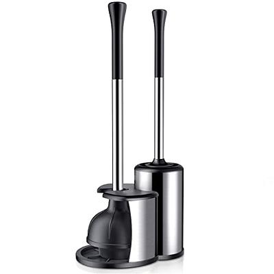 Toilet Plunger and Bowl Brush Set: 2 in 1 Stainless Steel Heavy Duty Toilet  Cleaner Plunger with Holder Combo for Bathroom Cleaning - Modern Hideaway  Bathroom Accessories with Caddy Stand - Yahoo Shopping