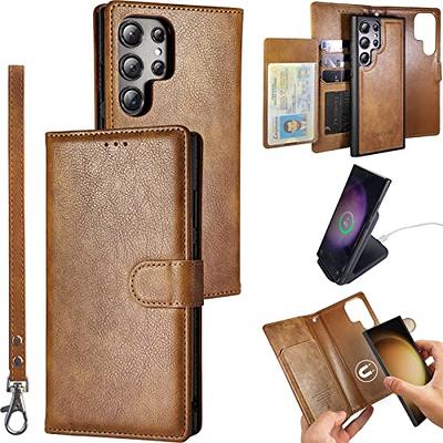 Samsung S22 Ultra Magnetic Leather Wallet Case - Magnetic Wallet