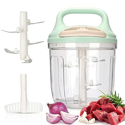 1.5L Manual Food Processor Multi-function Kitchen Gadget Meat Grinder  Vegetable Chopper Shredder Cutter Egg Blender