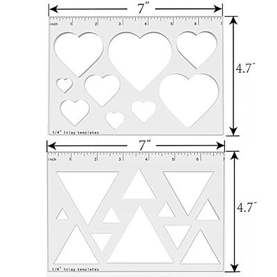 21 in 2 Heart and Triangle Template Inlay Template, Decorative and