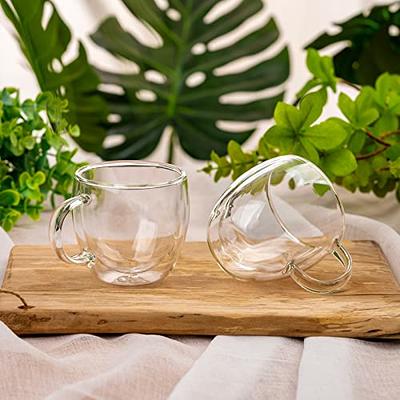 Stylusella Double Wall Glass Espresso Cups 5oz/150ml, A set of 2, Thermo  Insulated Borosilicate Glass Cups with Handle - Yahoo Shopping