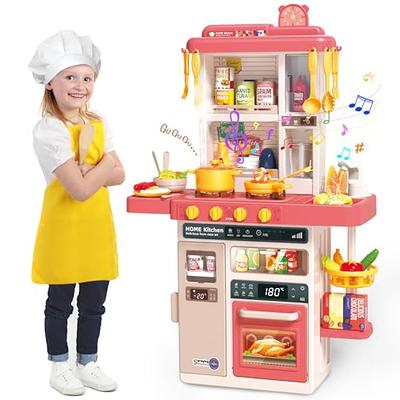 Little Tikes Real Wood Cafe & Bakery 20-Piece Wooden Pretend Play Kitchen  Toys Playset, Realistic Lights & Sounds, Dual-Sided Play, Multi-Color- For