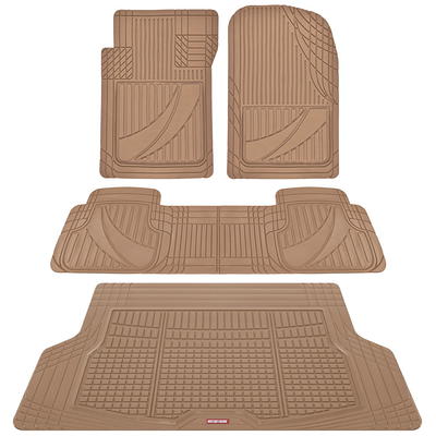 Motor Trend Black FlexTough Car Floor Mats - Deep Dish Heavy Duty Rubber Contour Floor Liners for Car SUV Truck