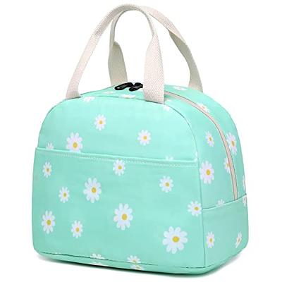 Mimfutu Flowers Insulated Lunch Bag for Women Girls, Reusable