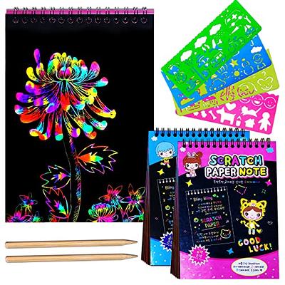 ZMLM Scratch Paper Art-Craft Gifts - Rainbow Scratch Art Set for Kids  Activity Coloring Craft Drawing Craft Black Magic Art Supplies Kits for  Girls