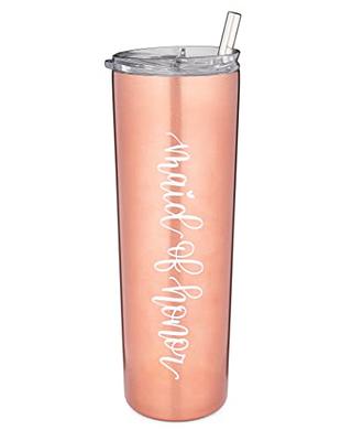 20oz Skinny Tumbler With Straw and Lid - Rose Gold