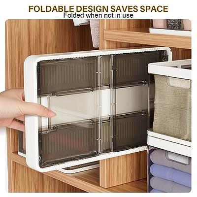 ULENDIS 3 Pack Plastic Storage Bins with lid, Stackable Wardrobe Clothes  Organizer 7/9 Grids Storage Pull Out Drawer, Foldable Closet Organizers  Storage Box for Clothes, Pants, Toys(779) - Yahoo Shopping