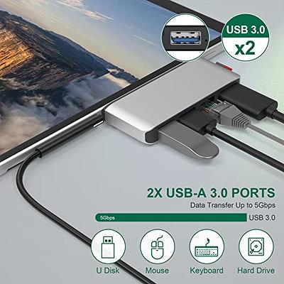 5 in 1 USB Type C to HDMI 4K USB C Hub 3.0 to Gigabit 100M