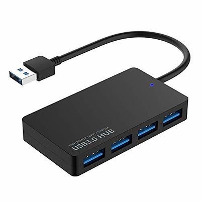 Powered 4-Port USB 3.0 Hub 5Gbps Portable Compact for PC Mac