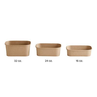 Choice 24 oz. Round Kraft PE-Lined Microwavable Take-Out Container 5 15/16  x 2 7/16 - 50/Pack