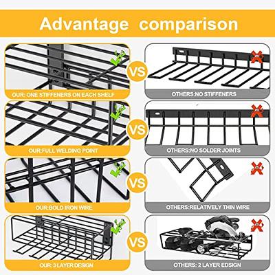 1pc Power Tool Organizer Wall Mount,3 Layer Tool Organizer And Storage  Rack,Drill Holder Wall Mount,Heavy Duty Metal Tool Shelf For Garage  Organizatio