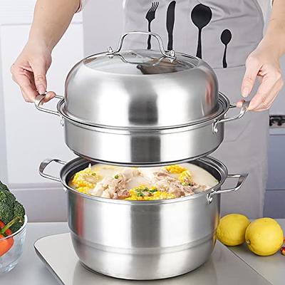 Stackable Steamer Insert Pan for Instant Pot 3-Tier Stainless Steel Steamer  Basket for Cooking