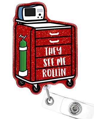 Plifal I'm Fine It's Fine Badge Reel Holder Retractable with ID Clip for  Nurse Name Tag Card Funny Nursing Doctor Medical Work Office Alligator  Clip(Green) : : Office Products