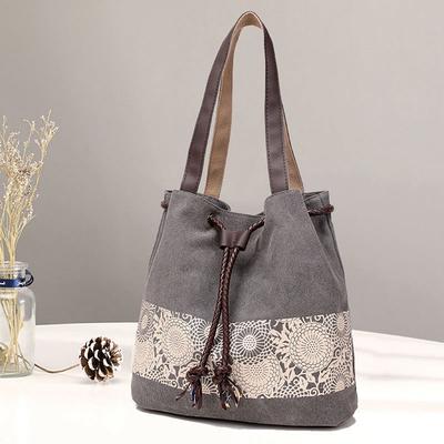 Korean Style Logo Printed Canvas Tote Bag