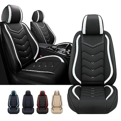 Snagshout  2 Pack Leather Front Car Seat Covers, Universal Sideless Car  Seat Protectors with Storage Pocket and Seat Belt Pads, Waterproof Vehicle  Seat Cover Automotive Seat Cushions for Cars Trucks SUV(Black)