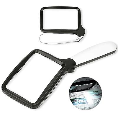 3x Rectangular LED Magnifier with Stand, Rechargeable Battery