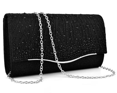 Black Satin Clutch | Couture Evening Bag & Bridal Purse – The Bella Rosa  Collection