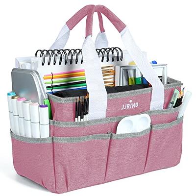 JJRING Craft Organizer Tote Bag, Art Storage Caddy with Multiple