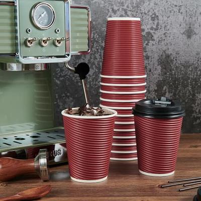 JollyPack 60 Pack Paper Cups, Disposable Coffee Cups 12 oz, Red