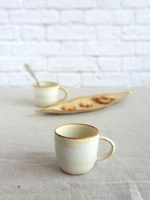 Handmade White Small Ceramic Espresso Mug