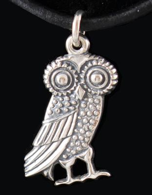 Estate Greek 18K Gold Athena's Owl Pendant - Ruby Lane