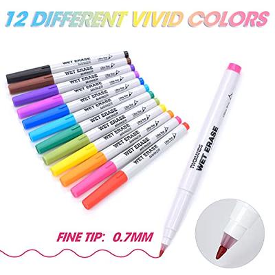 8 Colors Low-Odor Dry Erase Markers, Whiteboard Erasable Marker Pens Set,  Ultra Fine Tip, Assorted