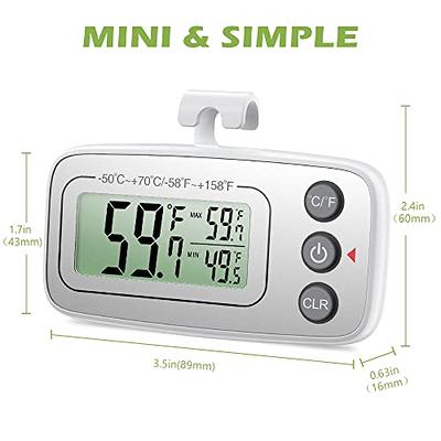 AMIR Upgraded Refrigerator Thermometer, Wireless Indoor Outdoor  Thermometer, Sensor Temperature Monitor with Audible Alarm Temperature  Gauge for