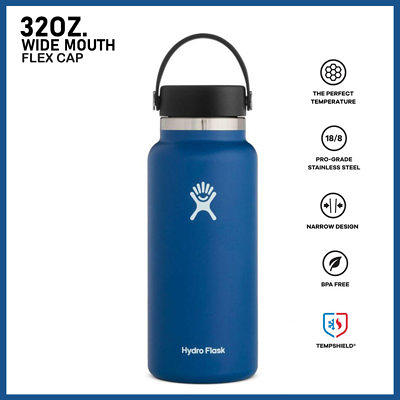 Mainstays 40 fl oz Rich Black Solid Print Insulated Stainless Steel Water Bottle with Narrow Mouth and Flip-Top Lid