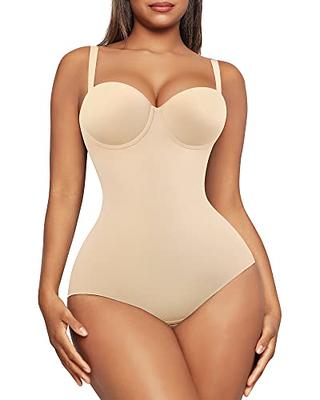 FeelinGirl Shapewear Bodysuit Tummy Control Body Shaper Strapless