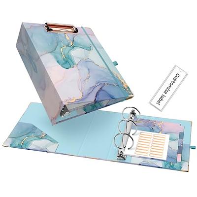 Ospelelf Mini 3 Ring Binder 2 Inch, Cute Binder for 5.5 x 8.5 with 5 Tab  Dividers, File Folder Labels and Low Profile Clipboards, Pink Marble Binder