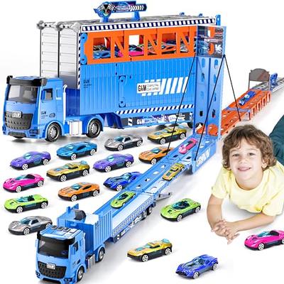 sethland Trucks Toys for Boys, Carrier Truck Cars with 6 Small