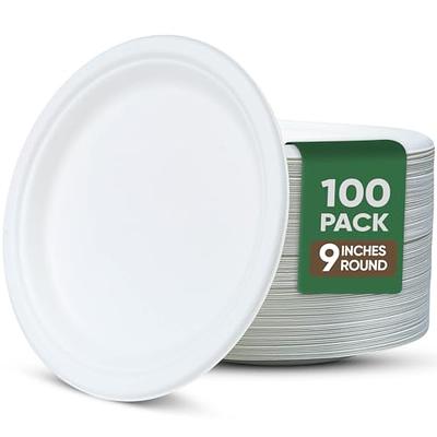 Moretoes 125 Pack Compostable 6 Inch Paper Plates Disposable Dessert Plates  Small Paper Plates Natural Biodegradable Heavyduty Sugarcane Plates